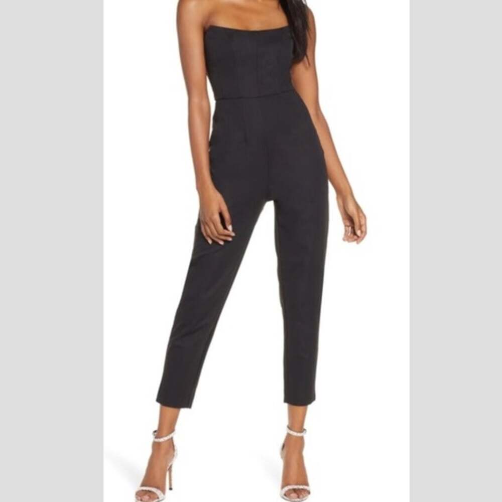 Keepsake The Label Naomi Black Strapless Corset Jumpsuit Small Cocktail Party